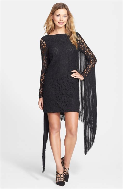 michael kors fringe laced dress|Michael Kors shift dress.